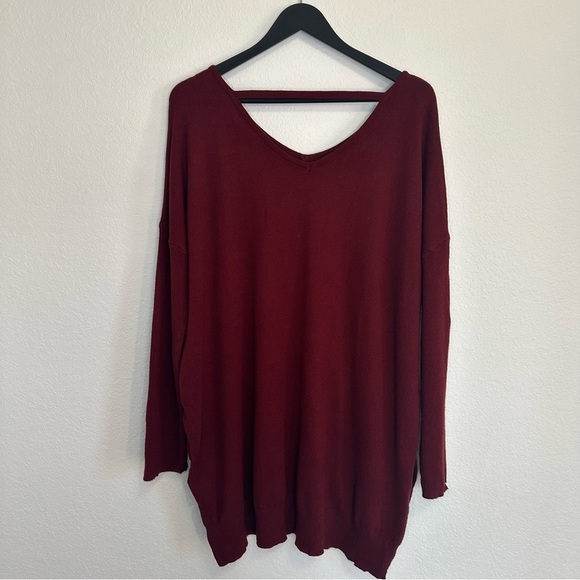 Burgundy Oversized Sweater Size 1X/2X Curve Market - Picture 6 of 8